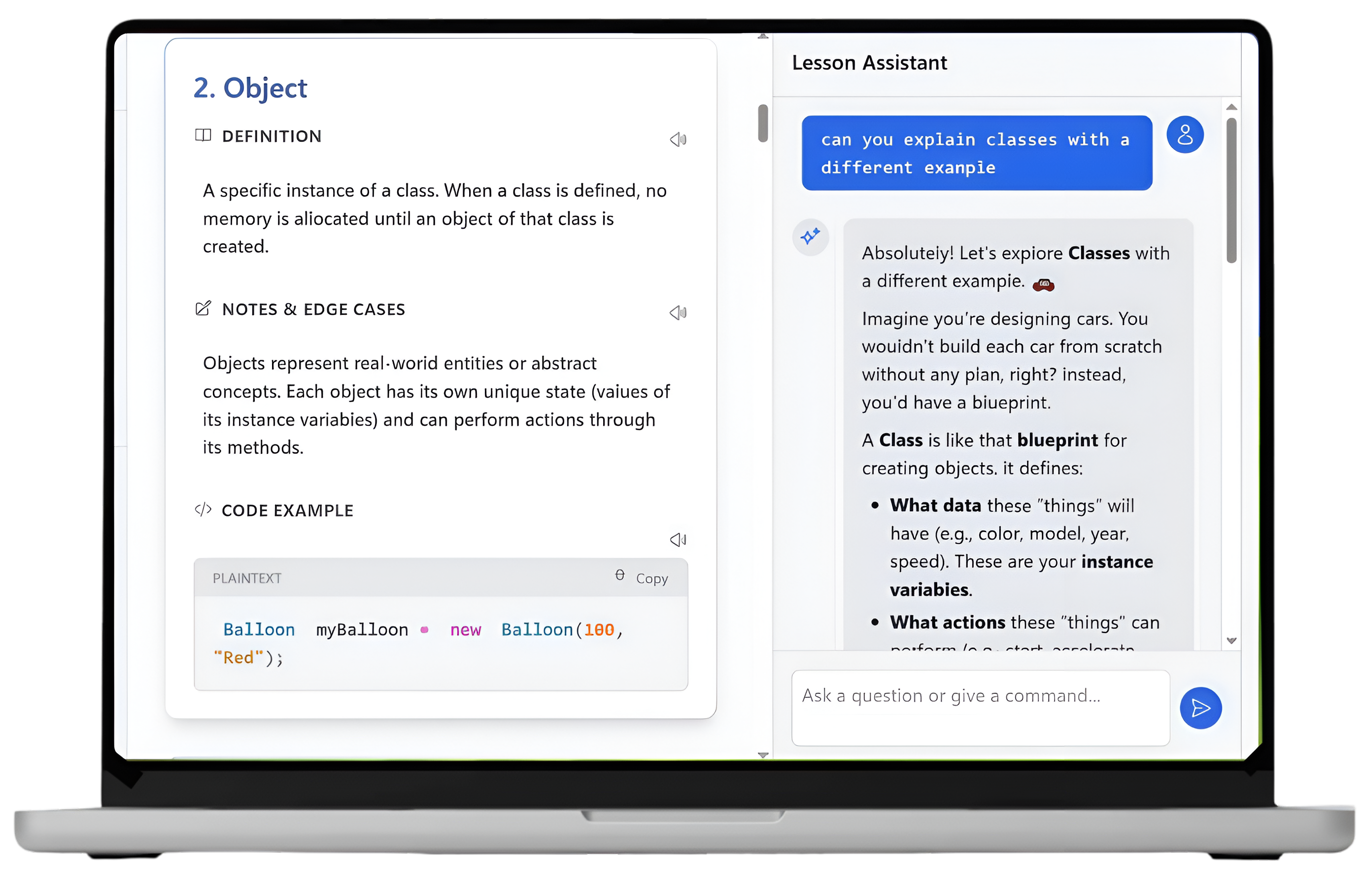 Claricode interface preview